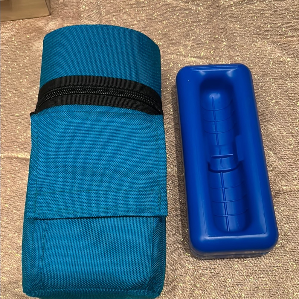 Blue Storage Pouch with Black Trim